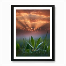 Sunset Over Grass 1 Art Print