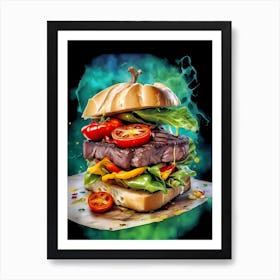 Burger Canvas Print Art Print