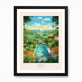 Bali, Indonesia 4 Midcentury Modern Pool Poster Art Print