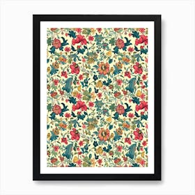 Clover Chic London Fabrics Floral Pattern 1 Art Print