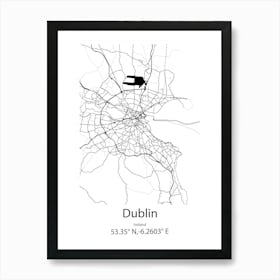 Dublin,Ireland Minimalist Map Art Print