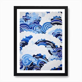 Bright Blue coastal waves Art Print