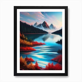 Sunset By The Lake 25 Art Print