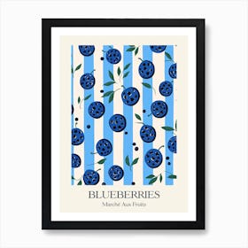 Marche Aux Fruits Blueberries Fruit Summer Illustration 2 Art Print