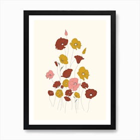 Colorful Poppy Flowers Art Print