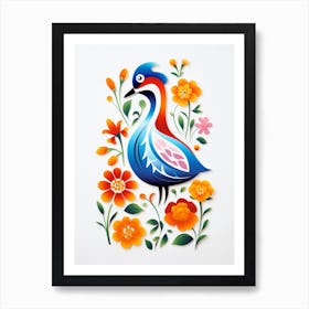 Scandinavian Bird Illustration Duck 2 Art Print