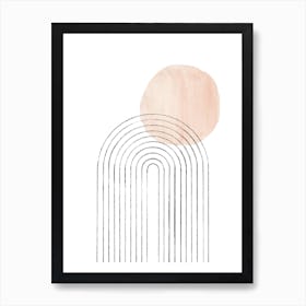 Minimalisr Rainbow and sun Art Print