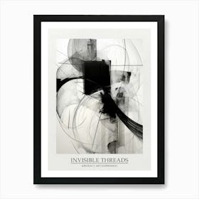Invisible Threads Abstract Black And White 8 Poster Art Print