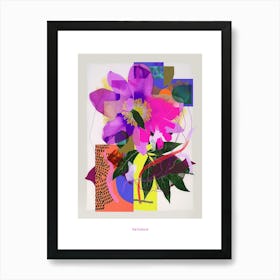 Hellebore 4 Neon Flower Collage Poster Art Print