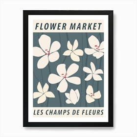 Flower market, Floral art, Abstract retro print Art Print