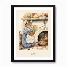 Beatrix Potter Inspired  Animal Watercolour Rat 3 Art Print