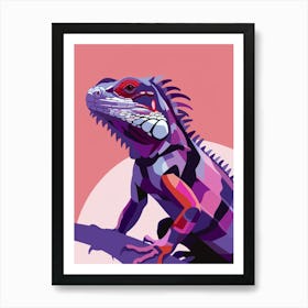 Lesser Antillean Iguana Abstract Modern Illustration 5 Art Print