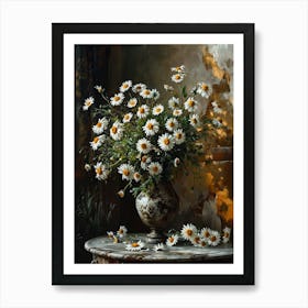 Baroque Floral Still Life Daisy 1 Art Print