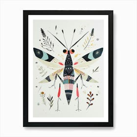 Colourful Insect Illustration Cricket 10 Affiche