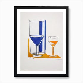 Collins Picasso Line Drawing Cocktail Poster Art Print