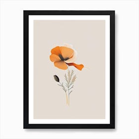 California Poppy Spices And Herbs Retro Minimal 3 Art Print