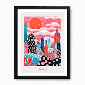Poster Of Istanbul, Illustration In The Style Of Pop Art 3 Art Print