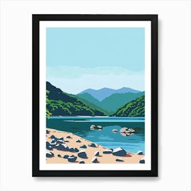 Lake Towada Japan 1 Colourful Illustration Art Print