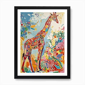 Giraffe Geometric Pattern 3 Art Print