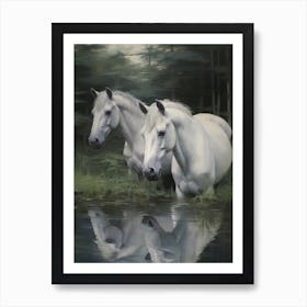 Rustic Horse Oil Painting Poster