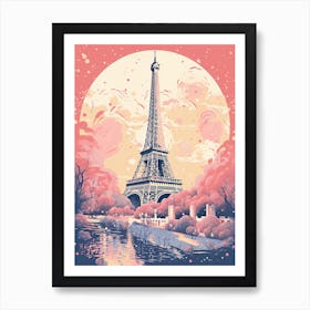 Paris In Risograph Style 4 Art Print