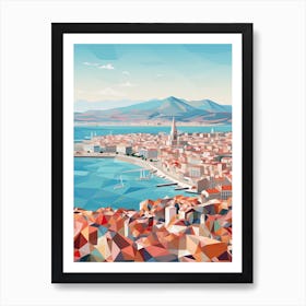 Marseille, France, Geometric Illustration 7 Art Print