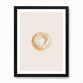 Whole Wheat Bagel Minimalist Line 2 Art Print