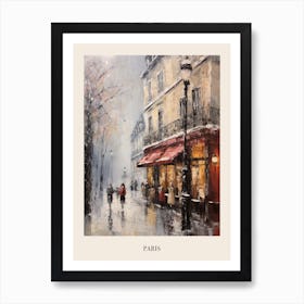 Vintage Winter Painting Poster Paris France 3 Art Print