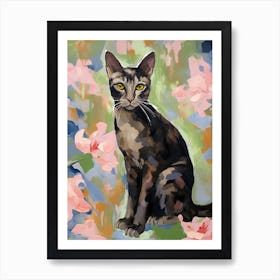 A Oriental Shorthair Cat Painting, Impressionist Painting 3 Art Print