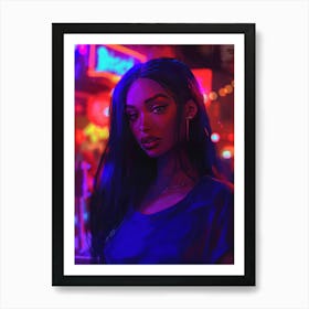 Black Girl In Neon Art Print