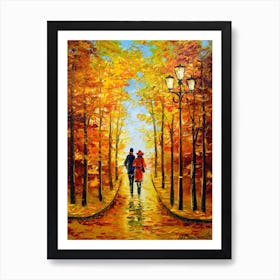 Autumn walk in the park Art Print