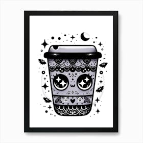 Day Of The Dead Coffee Cup Art Print