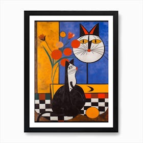 Crocus With A Cat 4 Surreal Joan Miro Style  Art Print