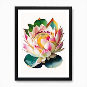 Giant Lotus Decoupage 3 Art Print