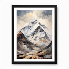 Mount Everest Nepal Tibet 2 Mountain Painting Art Print