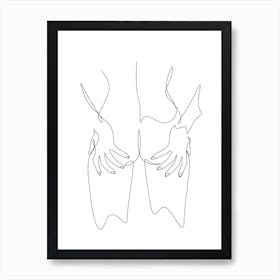 Hot Girl Nude Line Art Print