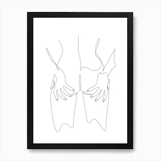 Hot Girl Nude Line Art Print