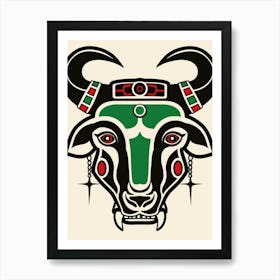 Bull Head 6 Art Print