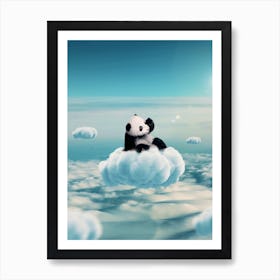 Flying Clouds With Baby Panda Art Print