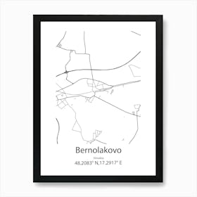 Bernolakovo,Slovakia Minimalist Map Art Print