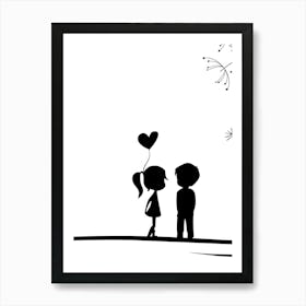 Cute Couple Art Print