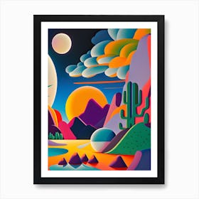 'Cactus Desert' Vivid Desert Art Print