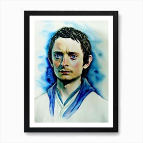 Elijah Wood In The Lord Of The Rings: The Fellowship Of The Ring Watercolor Art Print