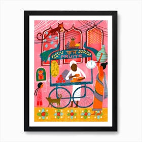 India Fruit Stall Art Print