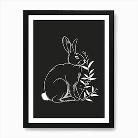 Satin Rabbit Minimalist Illustration 3 Art Print