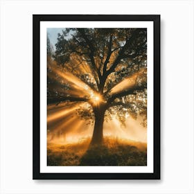 Sunrise Over A Tree Art Print