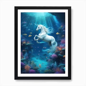 Unicorn Underwater Art Print