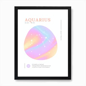 Aquarius Zodiac Sign | Aura Brights Art Print