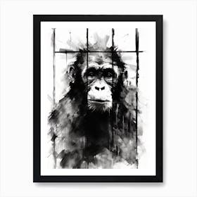 Thinker Monkey Drip Graffiti 2 Art Print