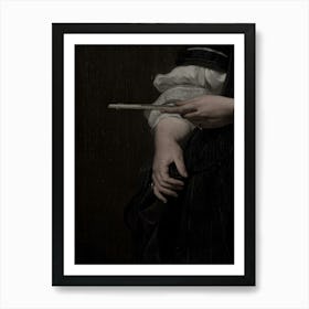 Lady Holding A Knife Art Print